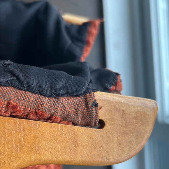 Cute Vintage Knitting Bag - Fully lined - Upholstery fabric - Wooden handles - Picture 7 of 9